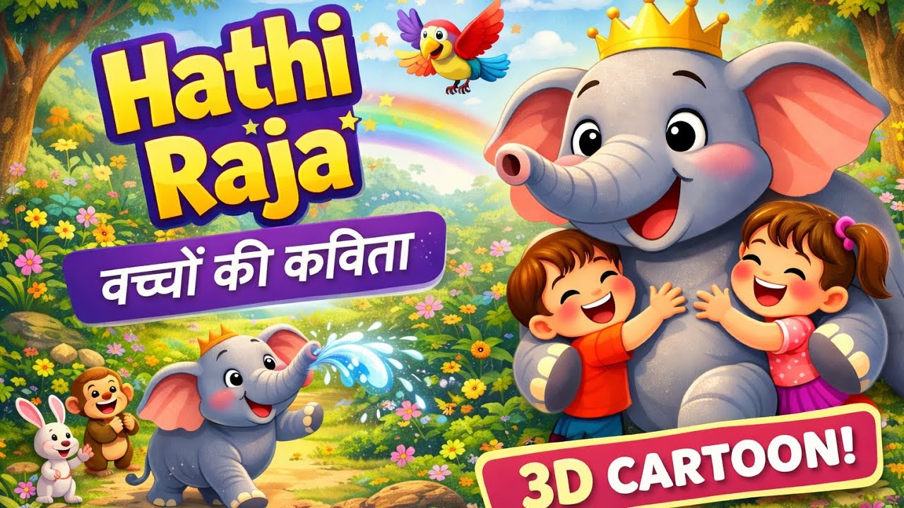 Hathi Raja Poem | Hindi Kids Cartoon | 3D Animation