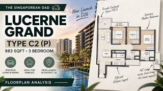 Lucerne Grand - Type C2P, 883 sqft, 3 Bedroom floorplan analysis