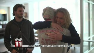 Mother hears son's heart beat through organ recipient