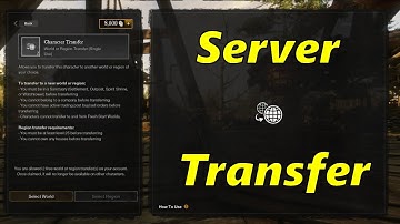 New World : Server Transfer