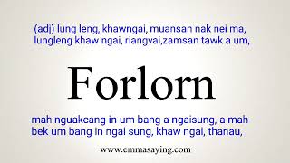 forlorn meaning in English Ngawn
