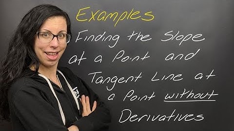 Examples: Finding the Slope at a Point and the Tangent Line at a Point Using The Difference Quotient
