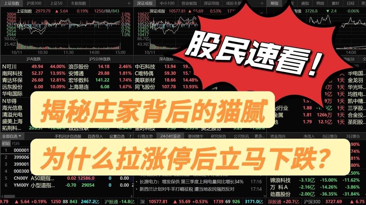 为什么股票拉一个涨停立马下跌？揭秘庄家背后的猫腻，股民速看！ - YouTube