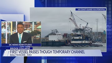 First vessel passes temporary channel after Baltimore bridge collapse