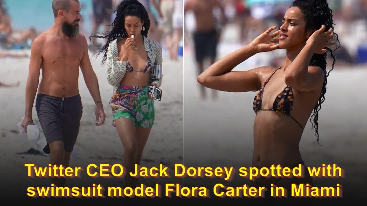 Twitter Ceo Jack Dorsey Spotted With Swimsuit Model Flora Carter In Miami Youtube