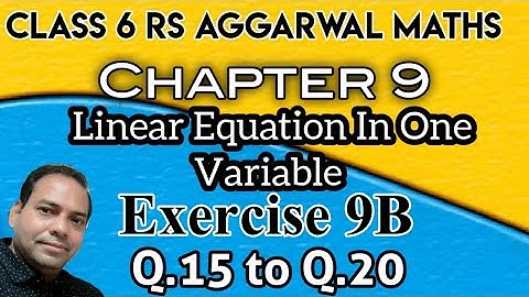 Exercise 9B Q.15 to Q.20 class 6 RS Aggarwal Maths