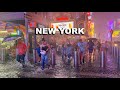 Heavy Rain in New York City Flash Flood &amp; Intense Rain Walk ASMR for Sleeping