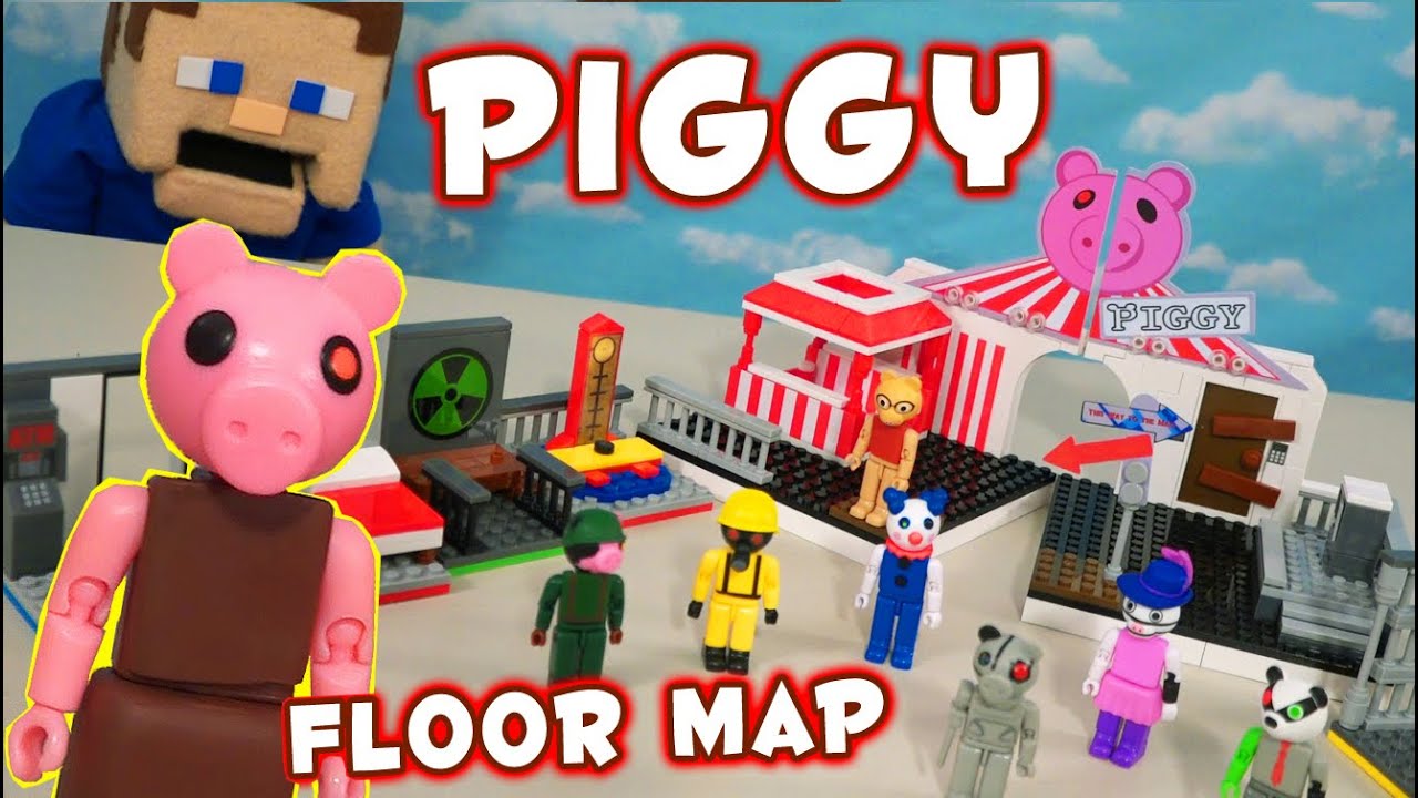 Piggy Roblox Construction Sets Series 1 Game Floor Map w/Mini Figures ...