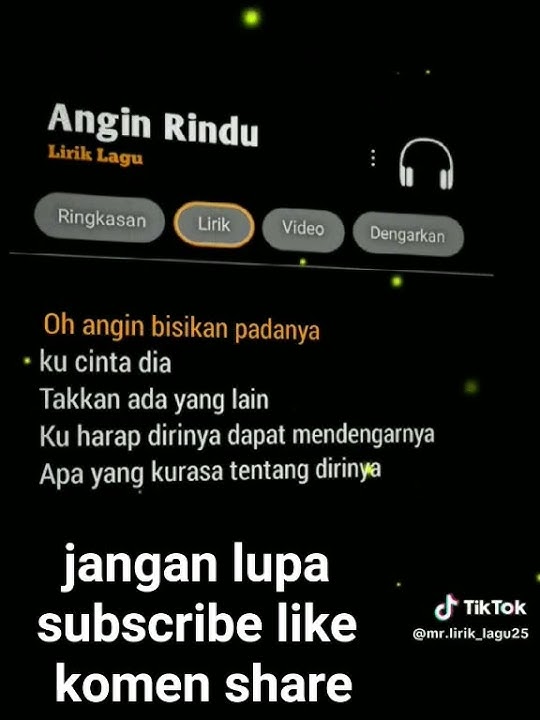 lirik lagu dj angin rindu