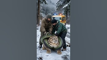 Snow Leopard Rescued from Giant Snake in the Wilderness!”#animals #wildlife #humanity