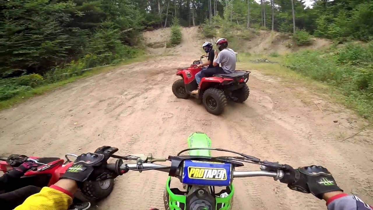 Kx250f, trx90, can am 450 trail ride (part 2) - YouTube