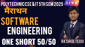 L-01, SOFTWARE ENGINEERING|| Poly 5th  Sem CS & IT  2025 ||  ONE SHORT || Revision/ bteup class 2025