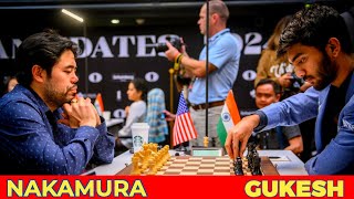 Hikaru Nakamura vs Gukesh || candidates 2024 chess - R14