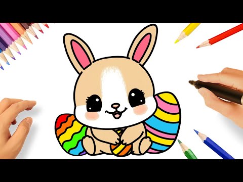 HOW TO DRAW AN EASTER BUNNY 🐇