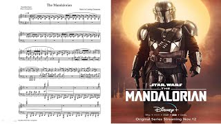 Video thumbnail of "The Mandalorian Theme - piano solo music sheet"