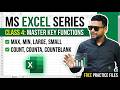 Master Excel Functions (Class 4): Max, Min, Large, Count, Counta & Countblank Kya Hai?