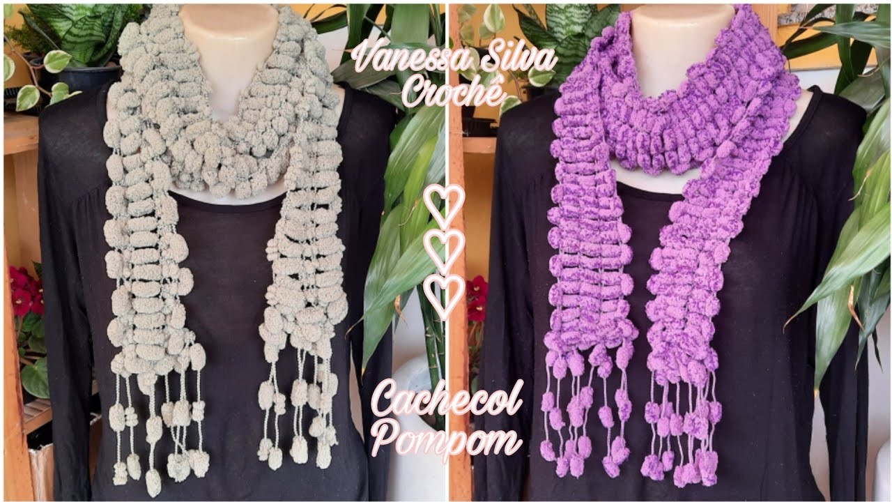😱 Cachecol Pompom Fácil Feito Com Os Dedos Sem Agulhas