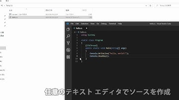 テキスト エディタで作成した C# ソースのコンパイル