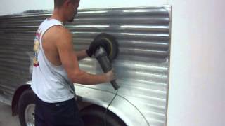 Polishing a Excell Horse Trailer