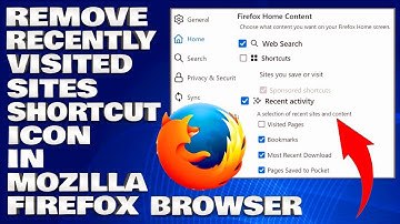 How To Remove Recently Visited Sites Shortcut Icon From Mozilla Firefox Browser [Guide]