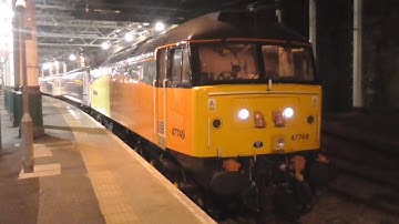 (Ex-Colas Rail) GBRf Class 47 hauling the Caledonian Sleeper out of Edinburgh Waverley - 24/09/18