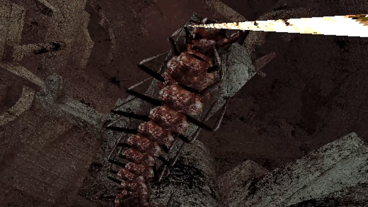 巨大ムカデに追われながら地底遺跡に潜っていくホラーゲーム