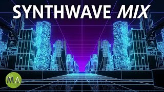 Synthwave Mix Upbeat Study Focus Music with Beta Isochronic Tones