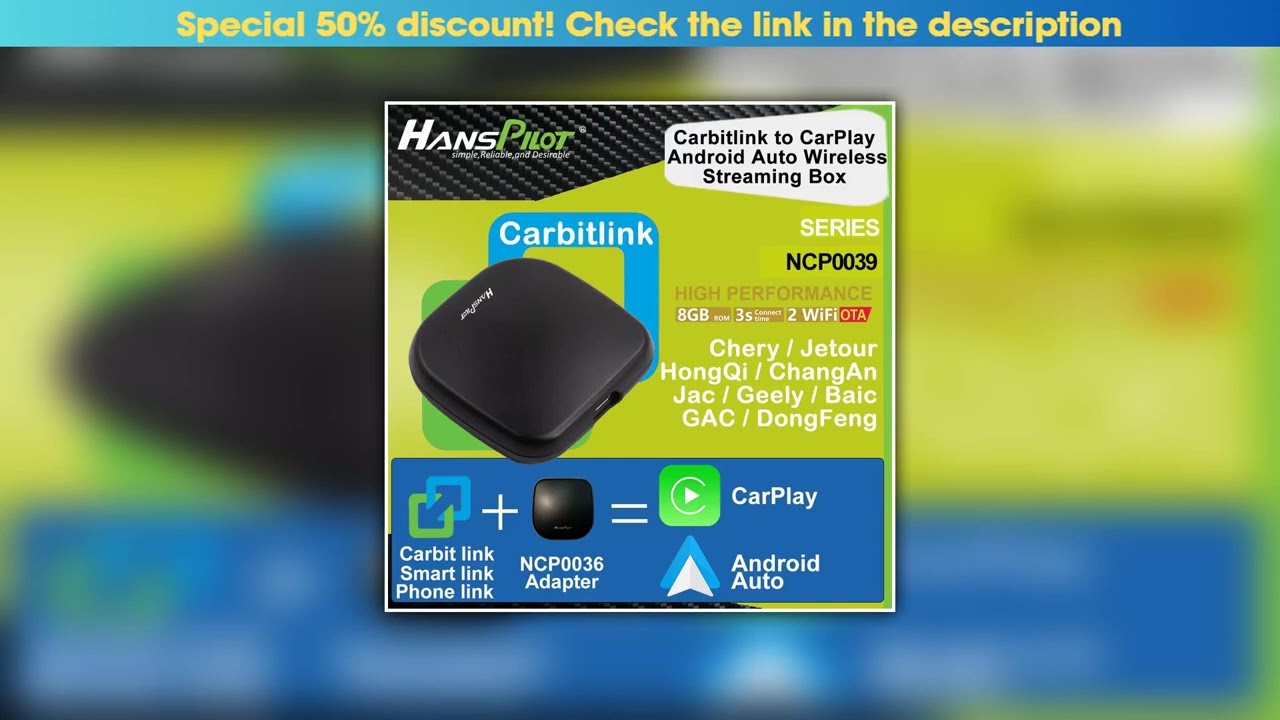 Best NCP0039 0036Wired Carbit Smartlink Phonelink Easy connect to Wireless CarPlay  Android Auto ad