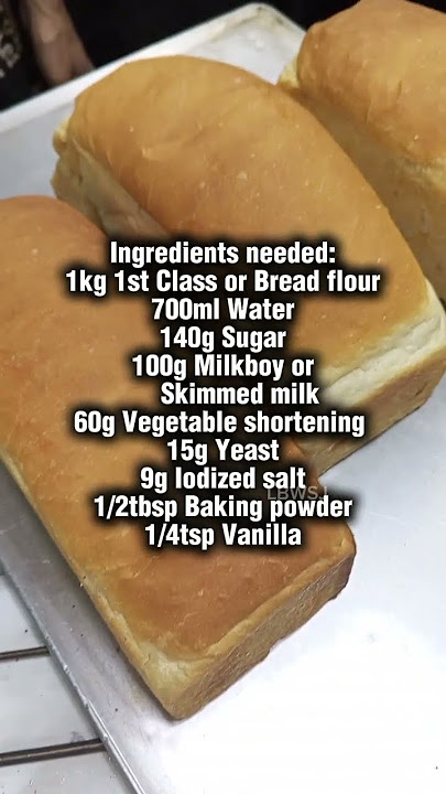 full recipe classic loaf bread #bakingtips #recipe #loafbread #shorts