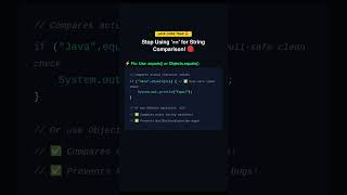 Stop Using '==' for String Comparison in Java! 🛑 #java #shorts
