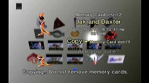 Jak and Daxter PS2 save icon + copy/delete animations