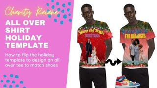 NEW 2022 Photoshop Holiday Template Demonstration. How to flip the template to coordinate with shoes