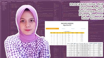 (PROGRAM using PHP) MACHINE LEARNING - ALGORITMA ID3,  Excel, Pohon Keputusan, Rules, Cek Error