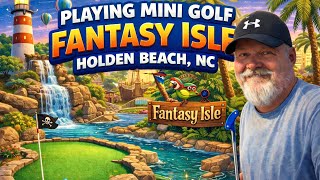 Playing Mini Golf At Fantasy Isle Mini Golf Holden Beach NC
