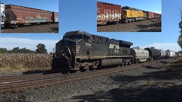 500+ Axles - NS Freight Autorack 35N - ES40DC #7715 K5HL + Mid DPU Brand New UP Paint AC4400CW #6600