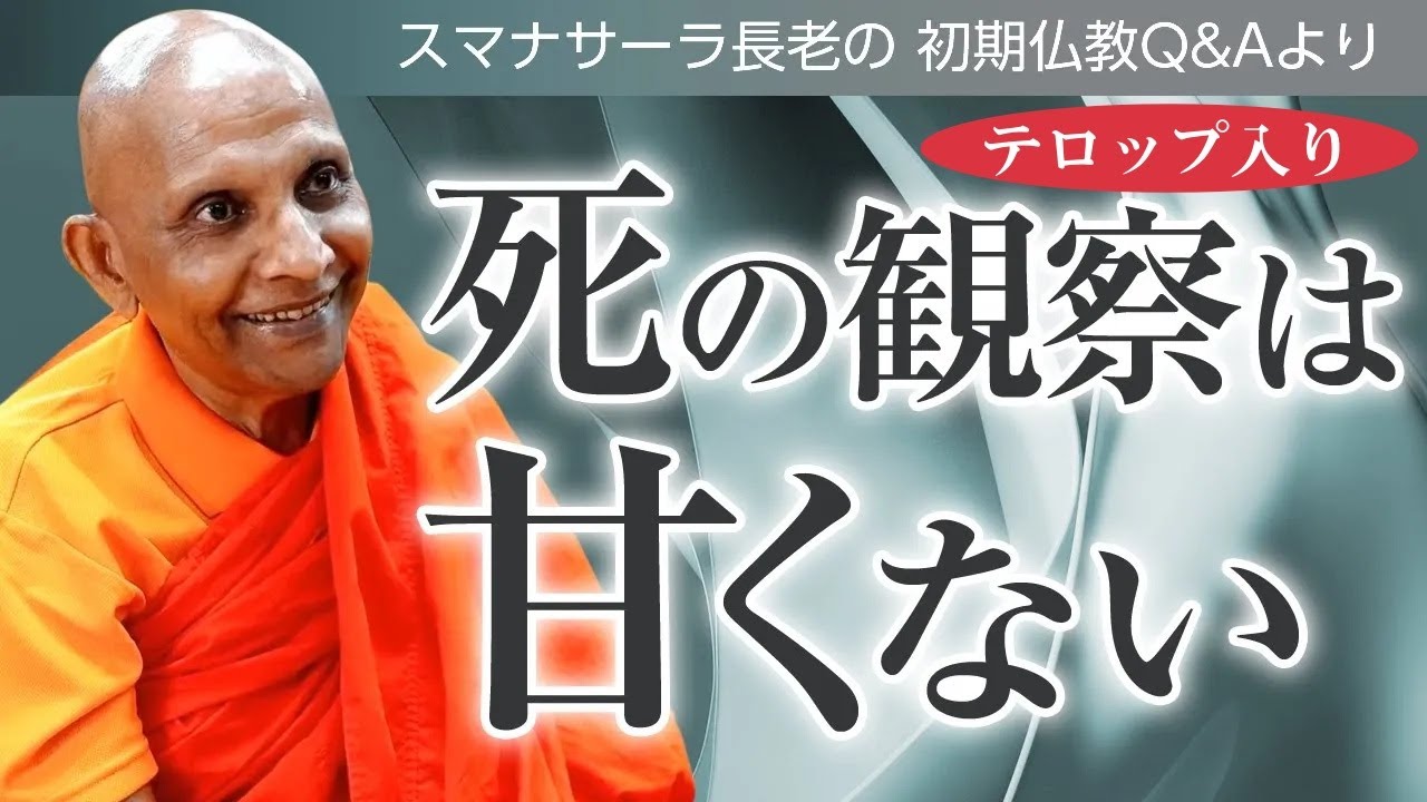死の観察は甘くない　理性で無執着に達する〈死随念〉のトリセツ｜スマナサーラ長老の切り抜き法話（初期仏教Q&A）※テロップ入り #死生観 #終活 #jtba