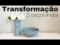 Transformação - como fazer um vaso lindo e bowl com textura