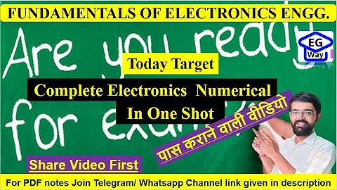 Numerical one shot | Funamentals of electronics engg. BEC 101/201 | #electronics #numerical #oneshot