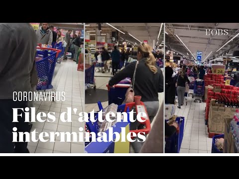 Les supermarchés pris d'assaut alors que le nombre de cas de coronavirus a doublé en Espagne Les supermarchés pris d'assaut alors que le nombre de cas de coronavirus a doublé en Espagne