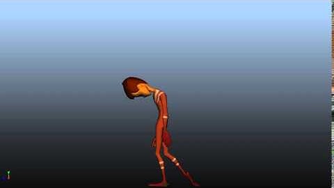 Maya animation - sad walk cycle