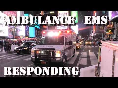 Ambulance EMS responding in Time square (NYU Langone Health)