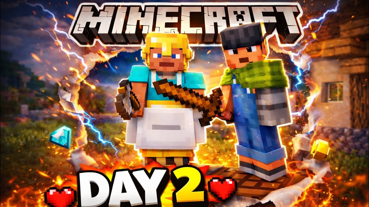 Minecraft Day 2 | Friend Ke Sath Amazing House Build 😍🏠