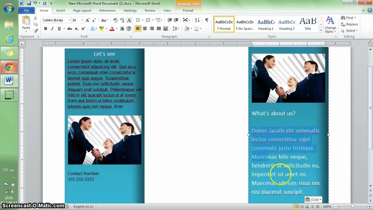 Word 13 Tutorial: make a brochure in 13 min - YouTube