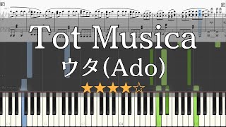 【ピアノ 楽譜】 Tot Musica (ウタ from ONE PIECE FILM RED) Ado 【Piano Tutorial w/Score】