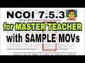 NCOI 7.5.3 for Master Teachers