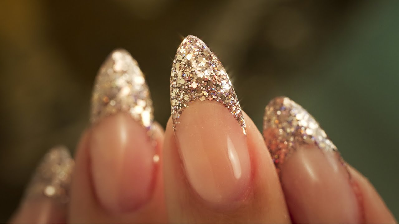 6. Glitter French Tip Acrylic Nails - wide 6