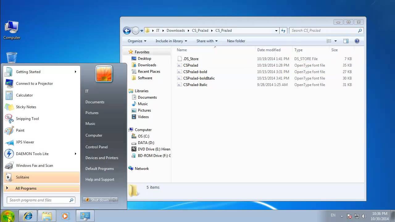 ติดตั้งฟอนต์ Font ใน Windows 7 - YouTube ติดตั้งฟอนต์ Font ใน Windows 7 - Youtube