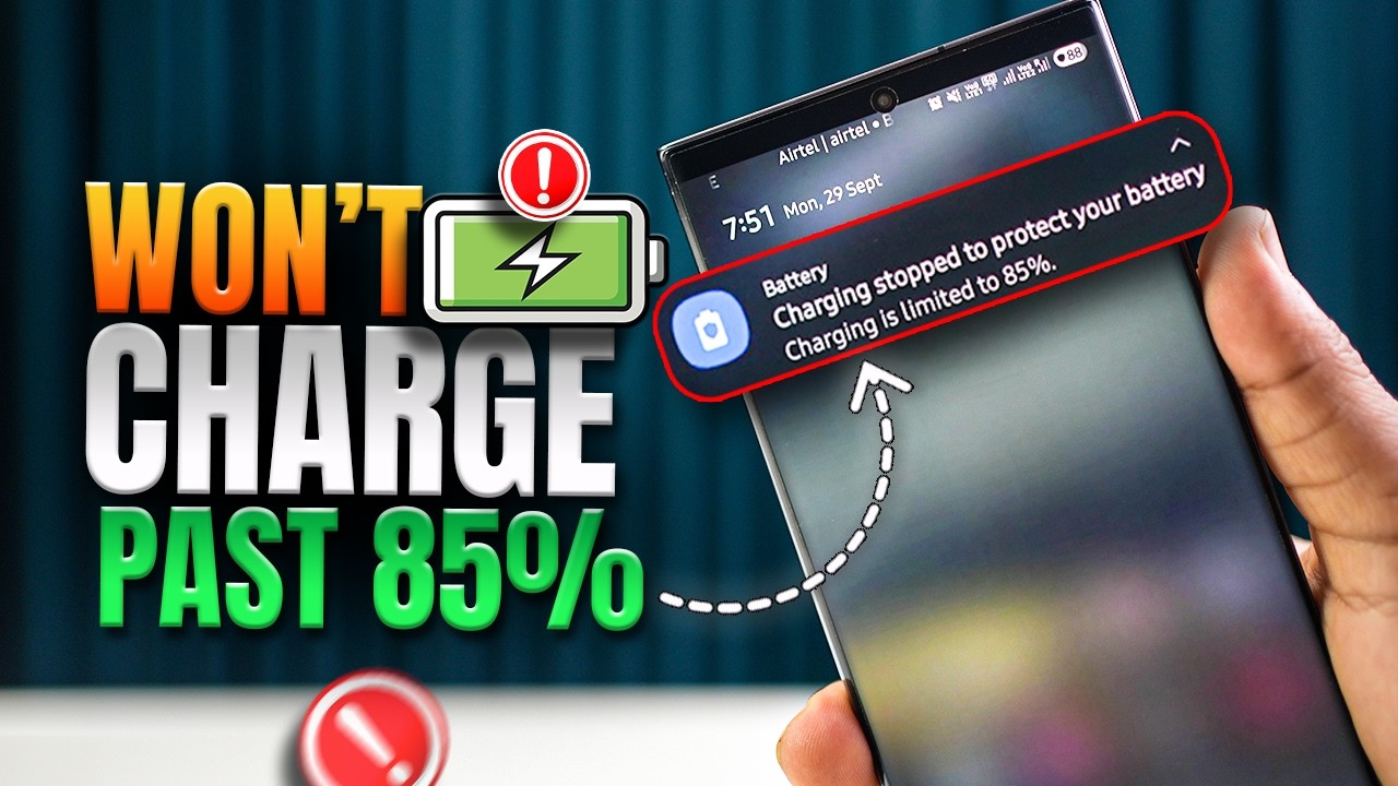 How to Fix Unable to Charge Samsung Galaxy Phone Past 85% - YouTube