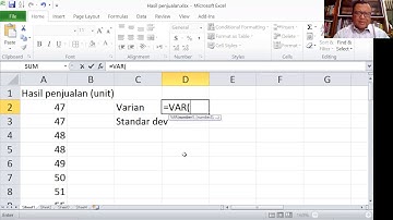 Menghitung ukuran variasi varian dan standar deviasi dengan Excel