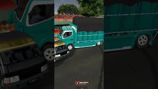 mod bussid truck canter rebecca jibril tabrak 3 traffic sekaligus (traffic sedan, pickup, canter)